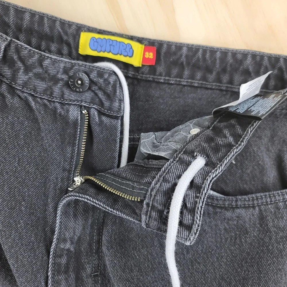 Empyre Loose Fit Jeans Mens 32x28 Black Denim Skater Pants Baggy Y2k Grunge